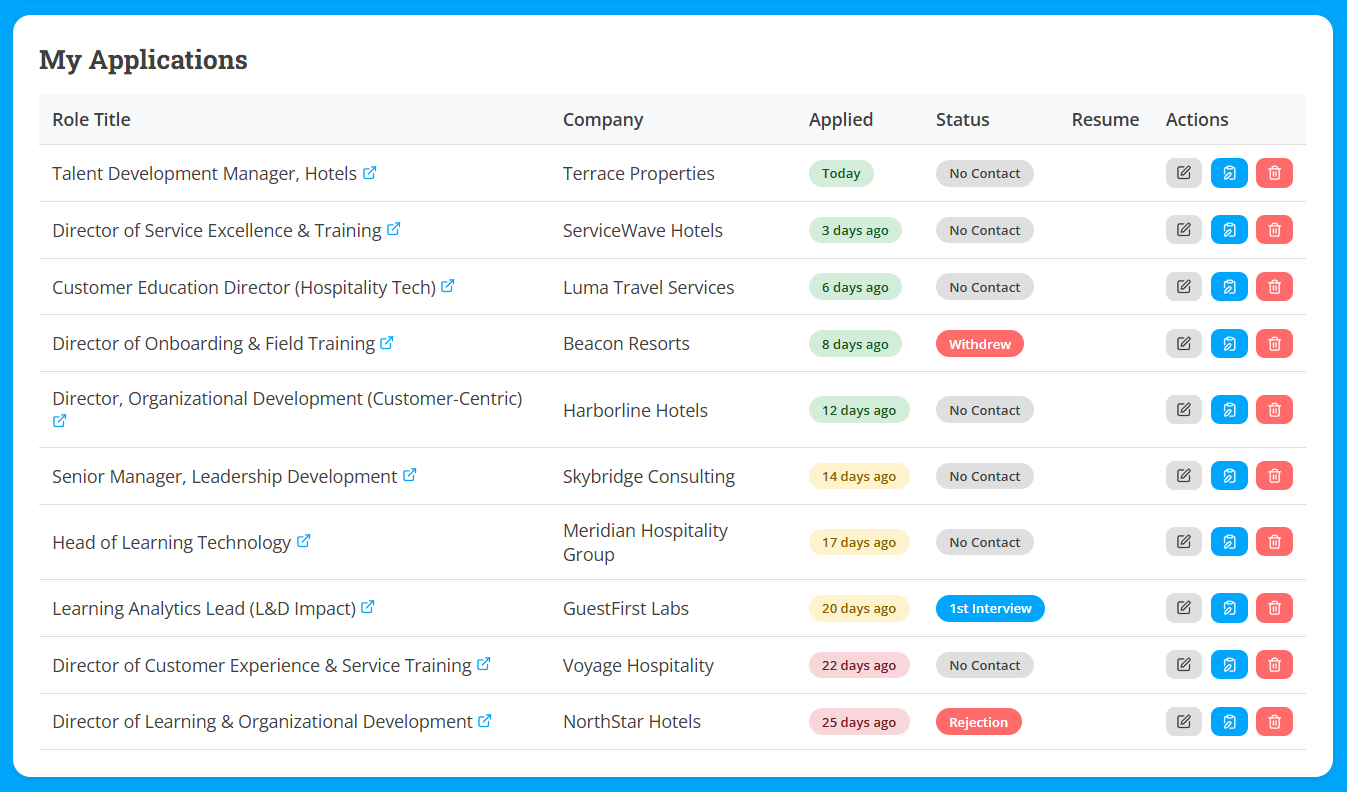 Job Applications Tracker feature illustration